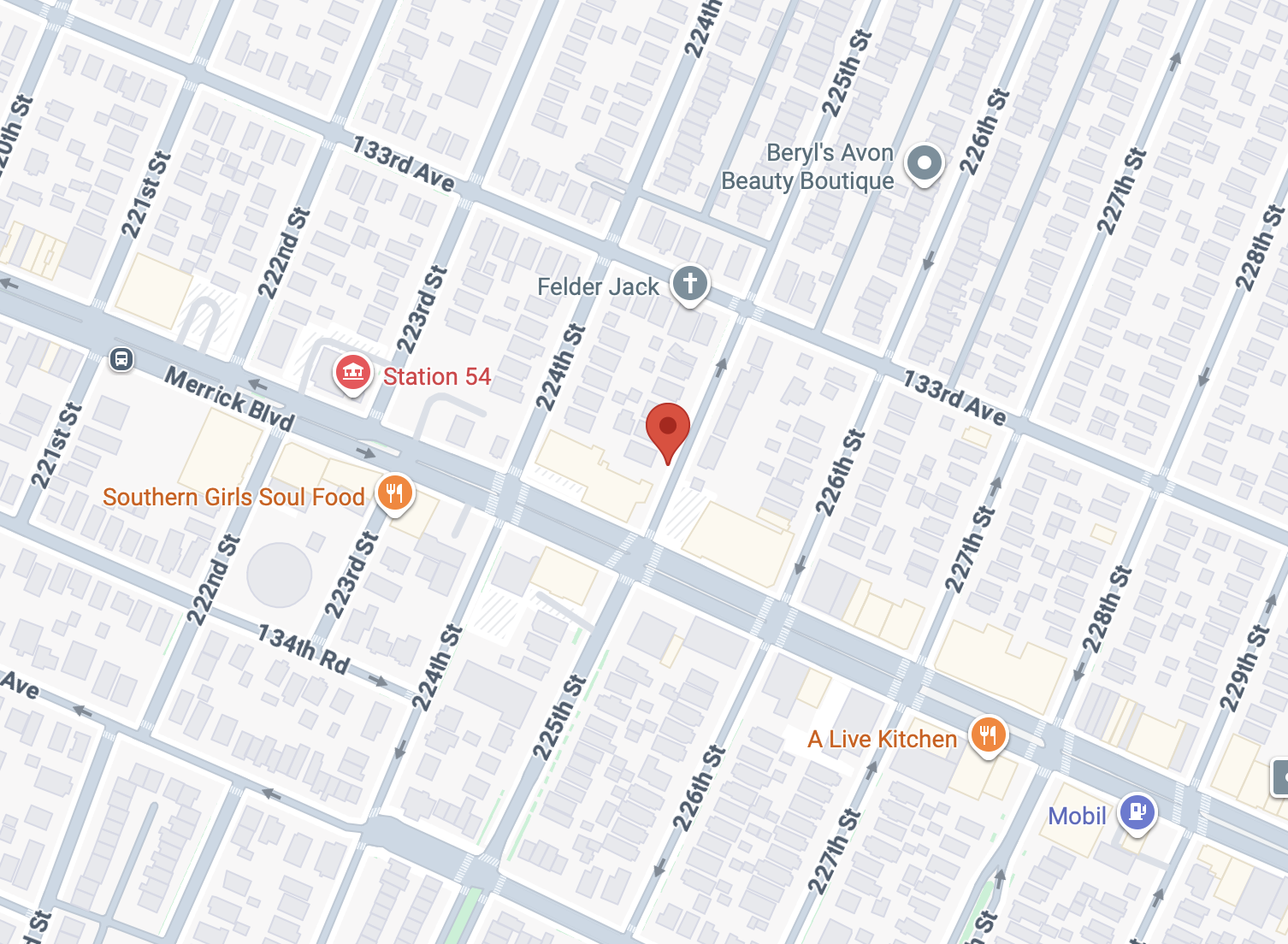 Map preview for Merrick location